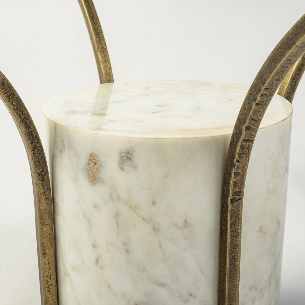 Mercana - Jacinta Coffee Table in Gold/White, Glass