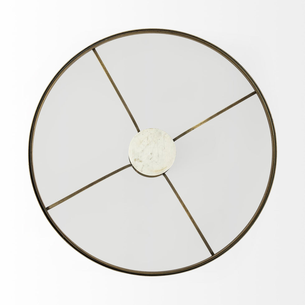 Mercana - Jacinta Coffee Table in Gold/White, Glass