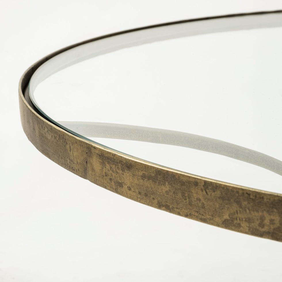 Mercana - Jacinta Coffee Table in Gold/White, Glass