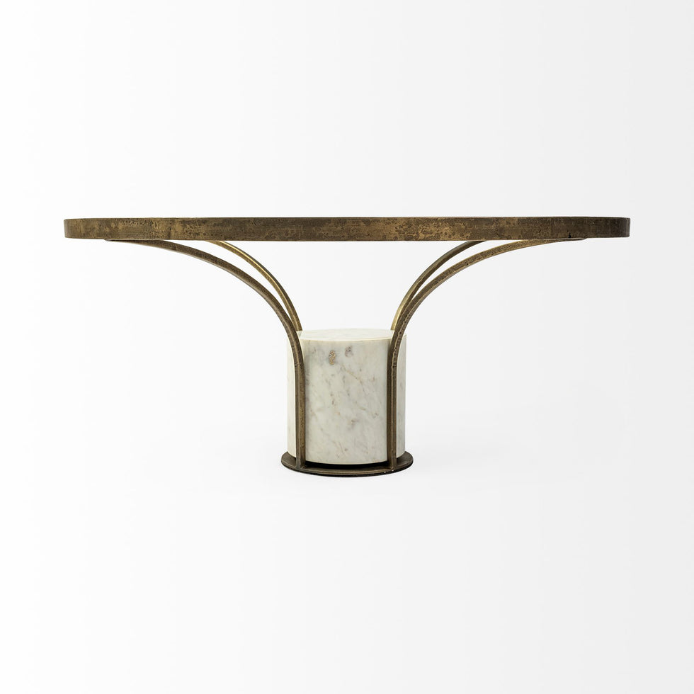 Mercana - Jacinta Coffee Table in Gold/White, Glass