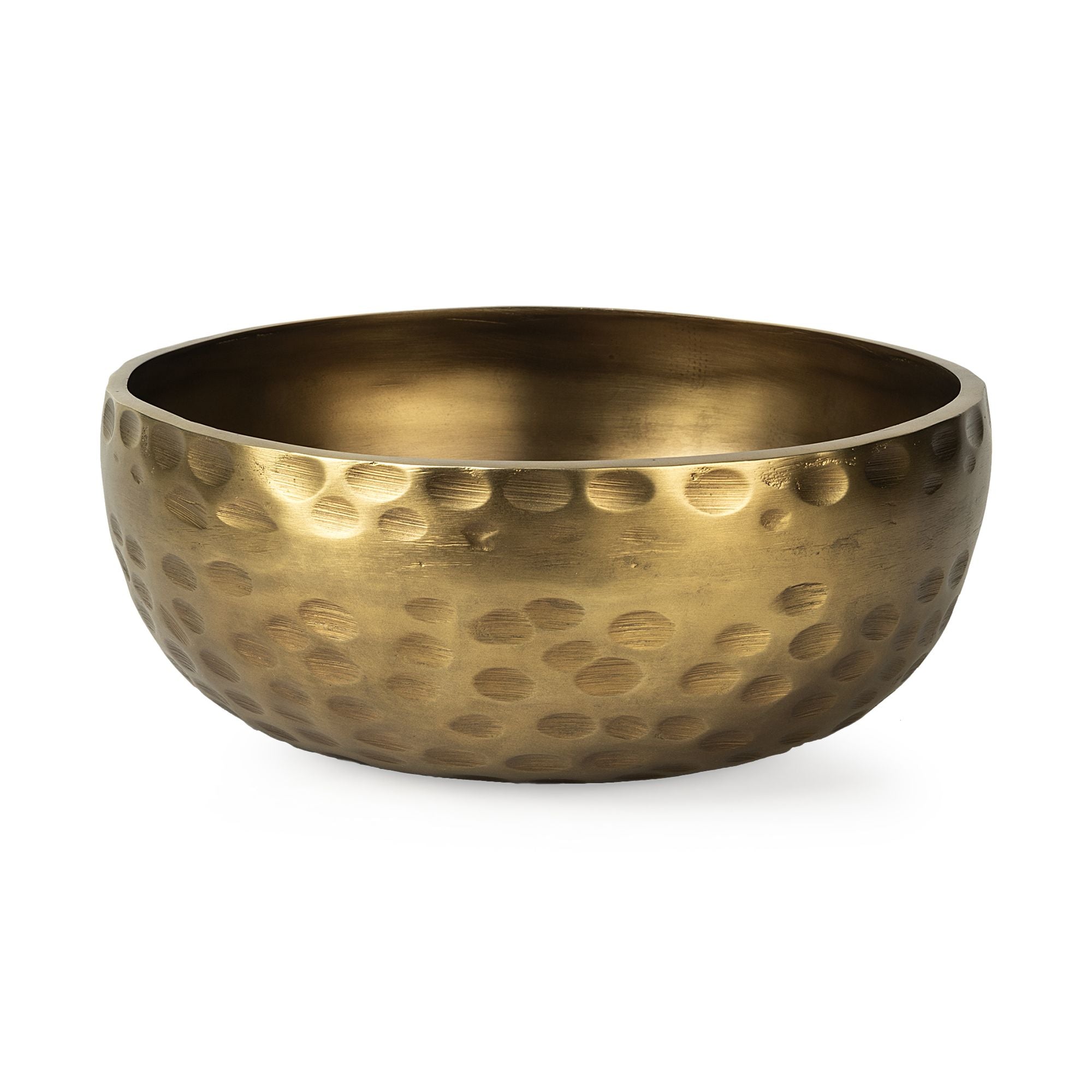 Mercana - Karmel 12L x 12W Gold Hammered Aluminum Bowl