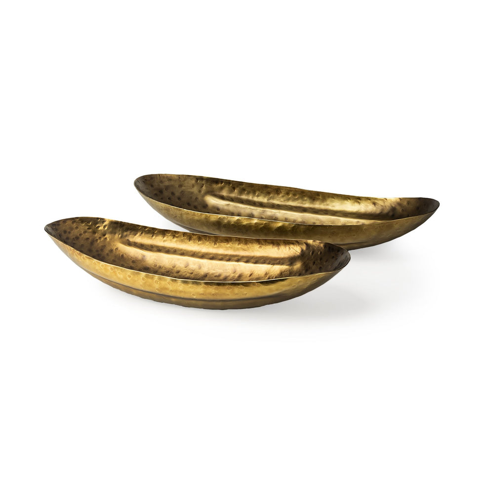 Mercana - Karmen Gold Hammered Oversized Bowls (Set of 2)