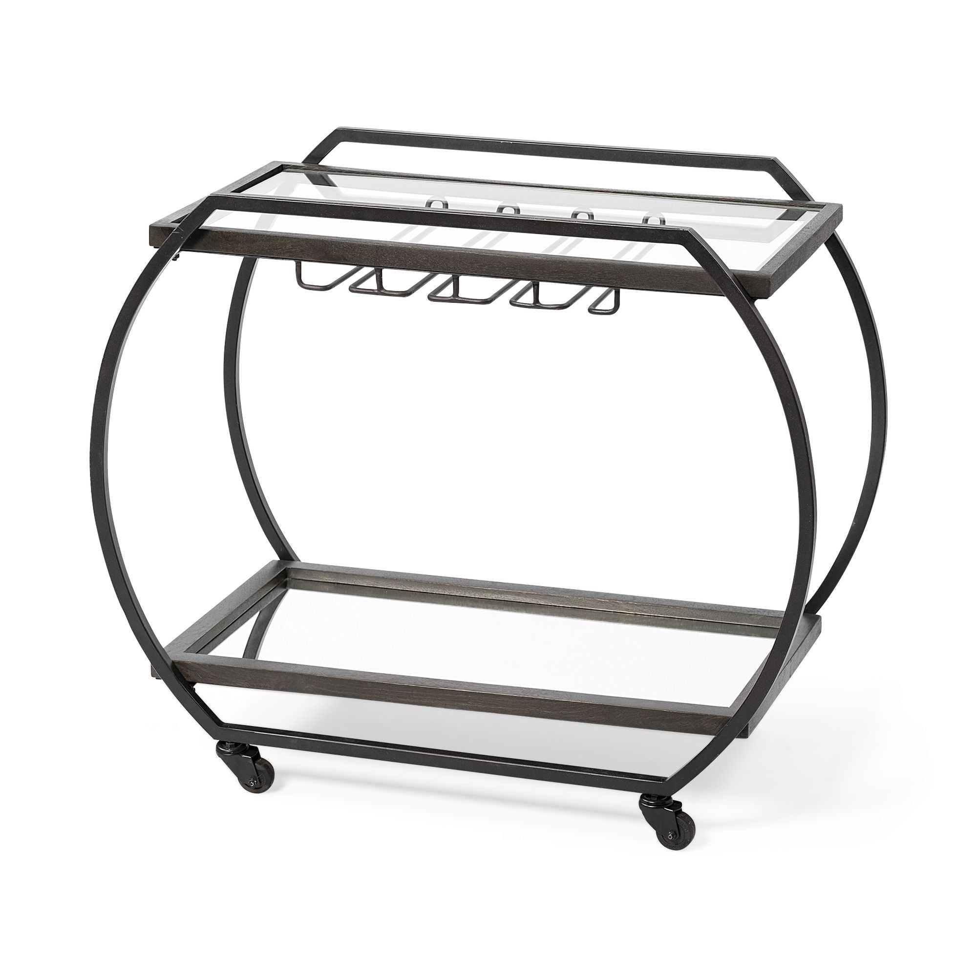 Mercana - Chriselle 2 Tier Bar Cart in Black