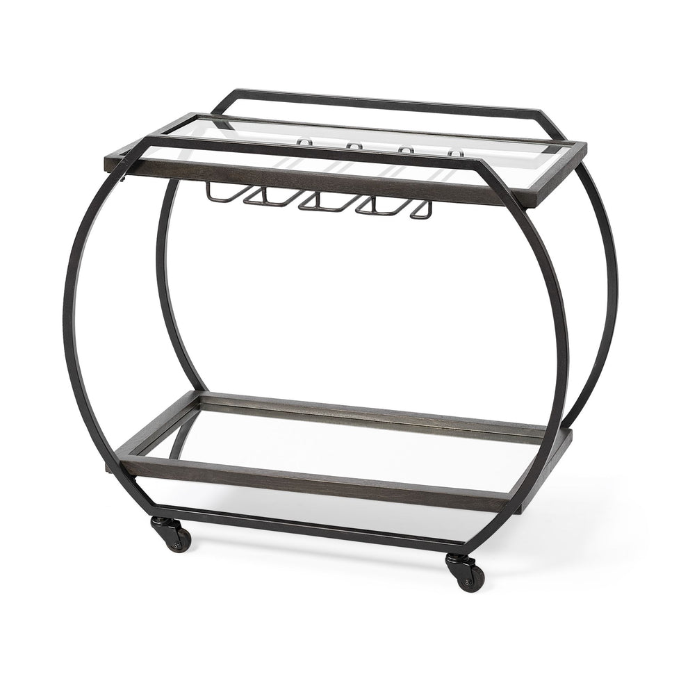 Mercana - Chriselle 2 Tier Bar Cart in Black