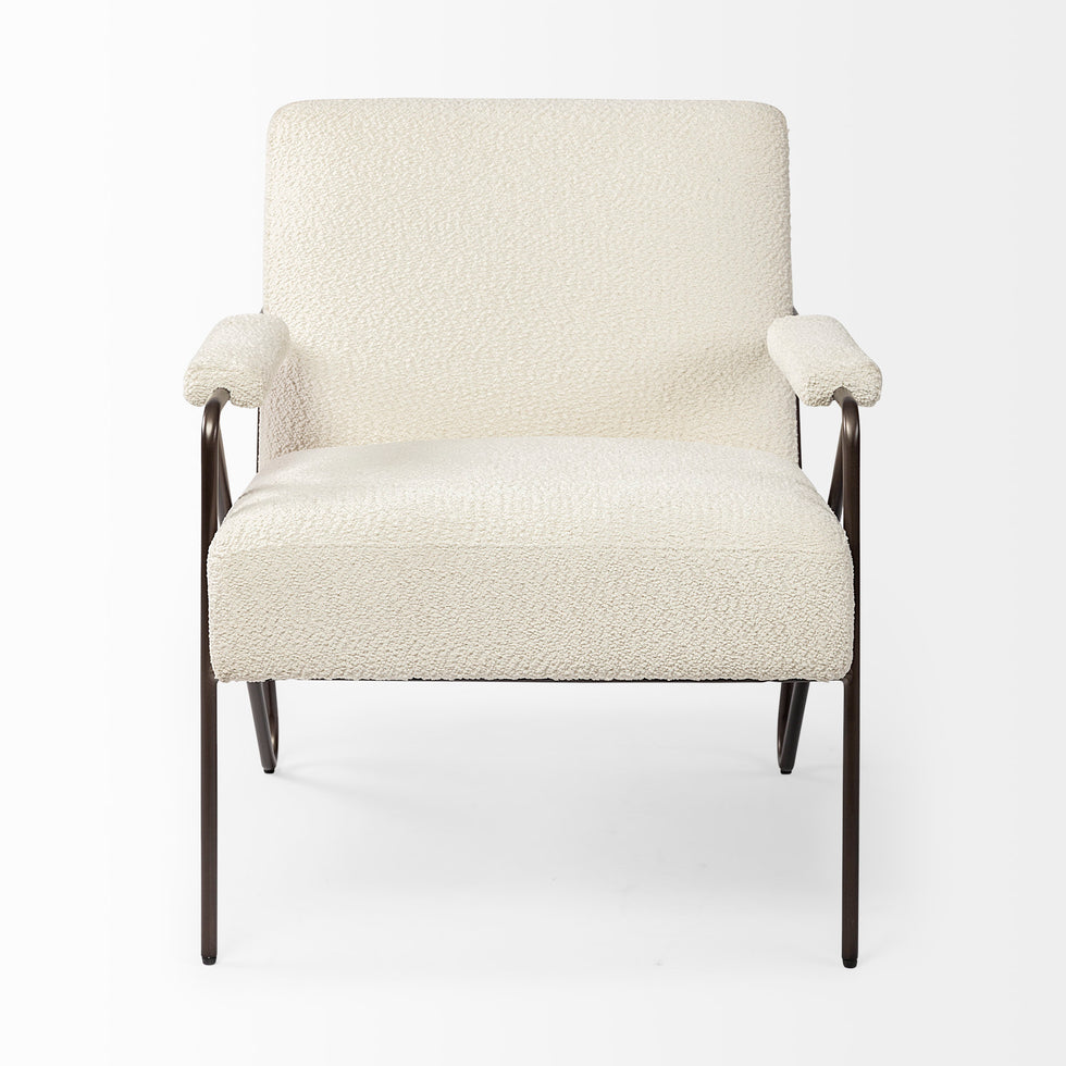 Mercana - Vicunya Upholstered Accent Chair in White, Iron