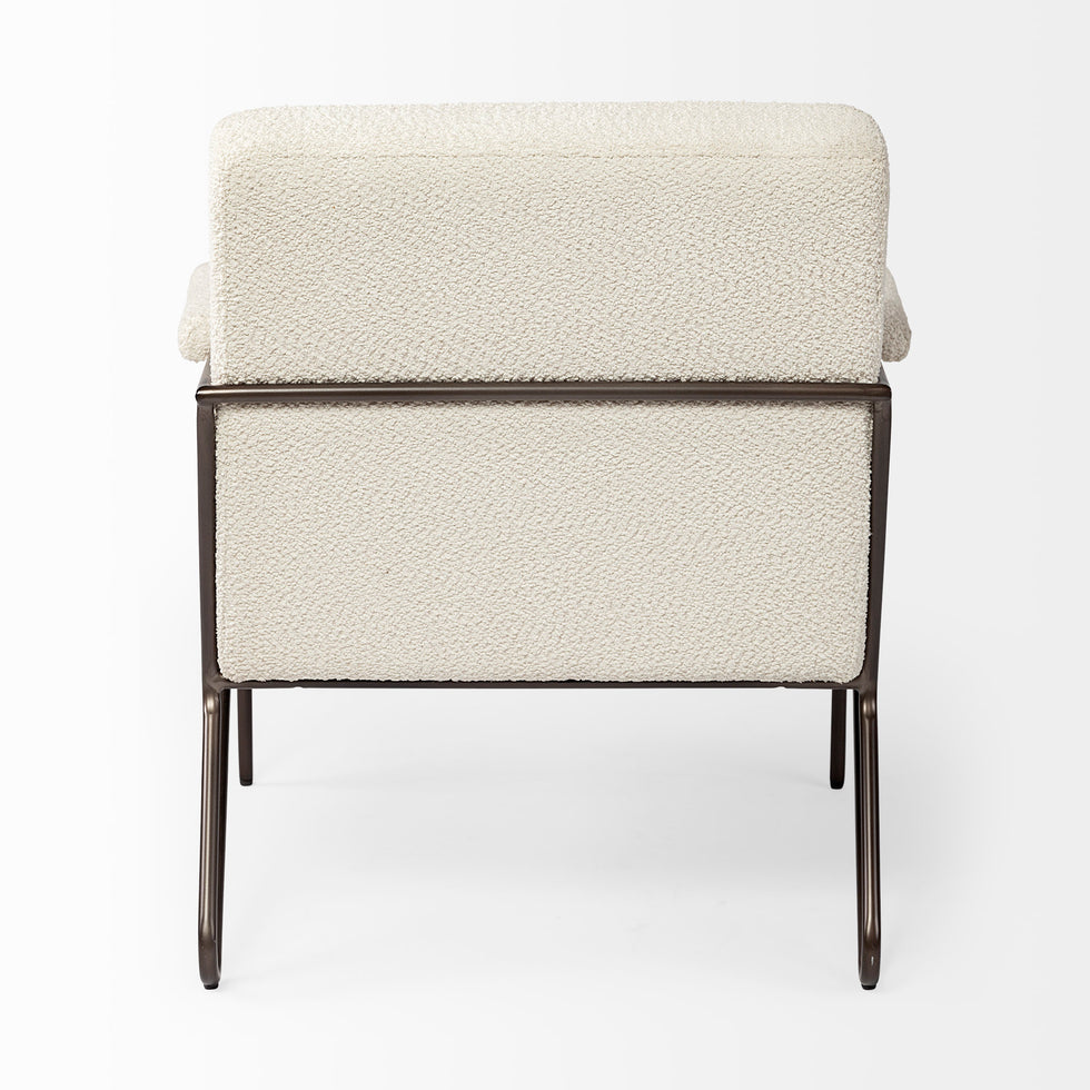 Mercana - Vicunya Upholstered Accent Chair in White, Iron
