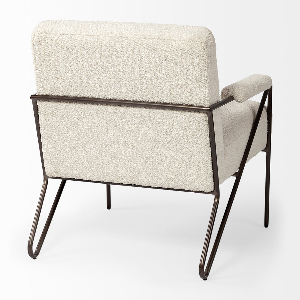 Mercana - Vicunya Upholstered Accent Chair in White, Iron