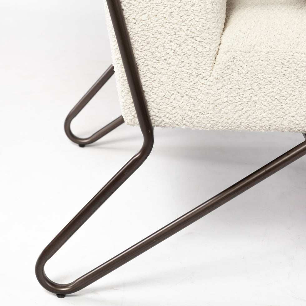 Mercana - Vicunya Upholstered Accent Chair in White, Iron