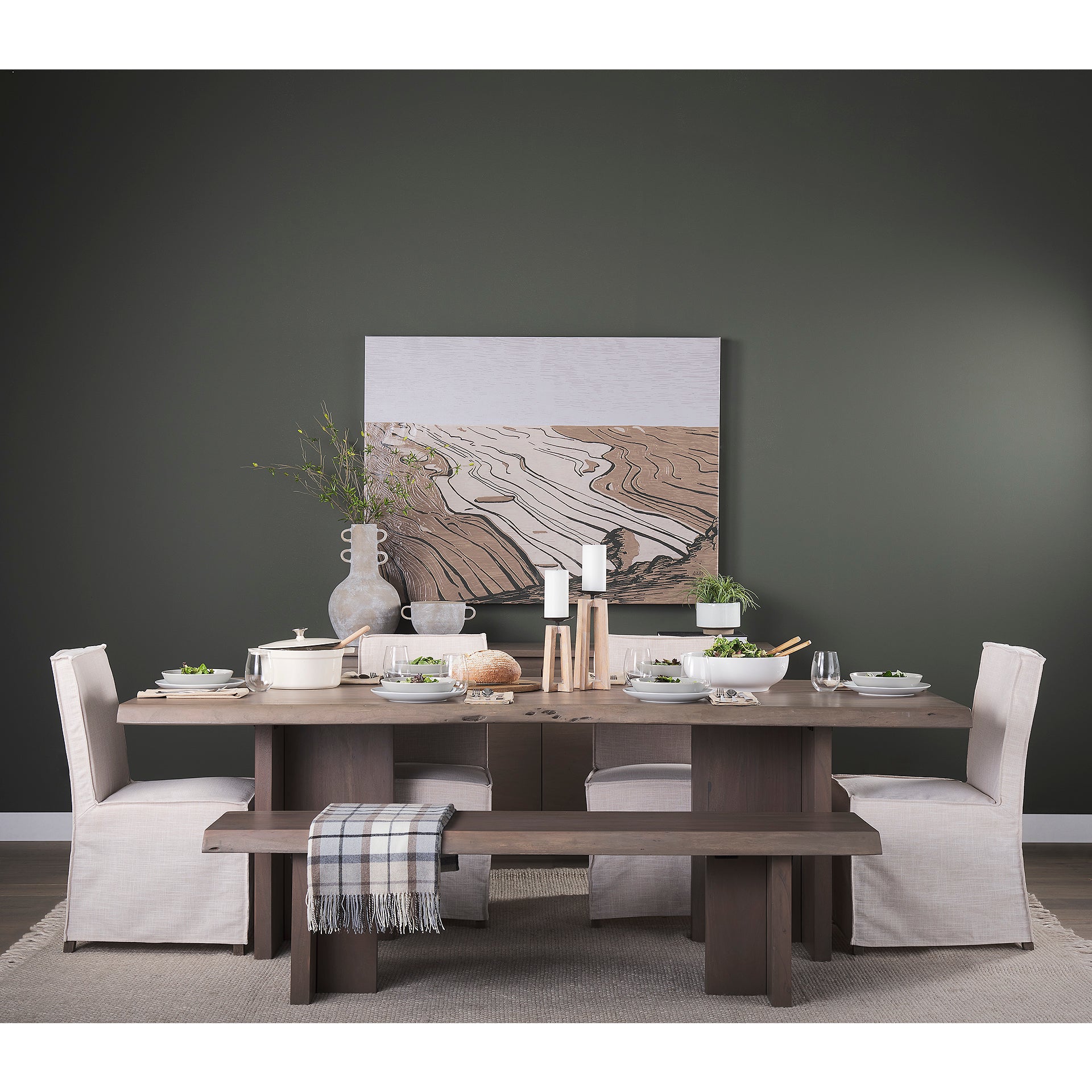 Mercana - Konstantin Bench in Brown, Solid Wood