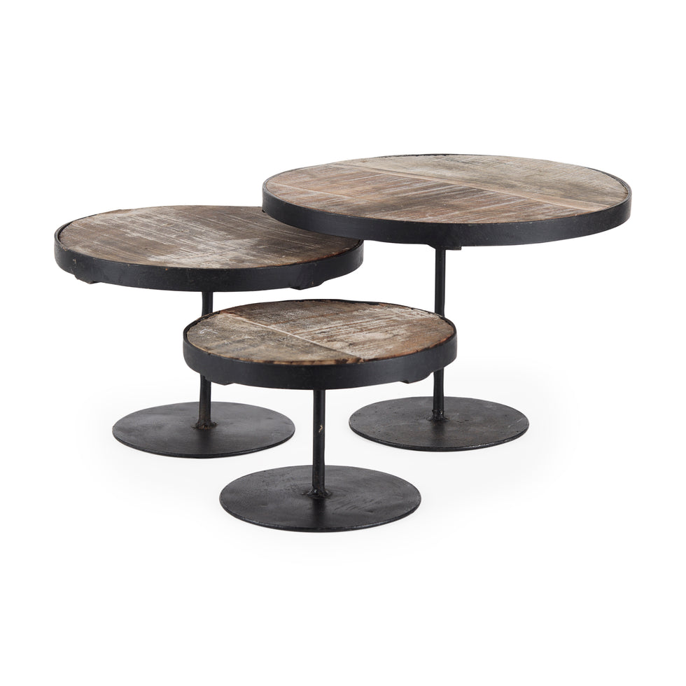 Mercana - Lorenz Display Stand in Black/Brown, Solid Wood