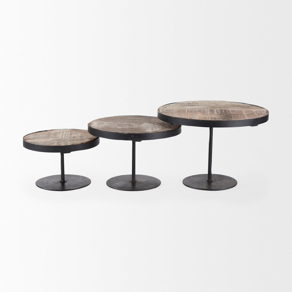 Mercana - Lorenz Display Stand in Black/Brown, Solid Wood