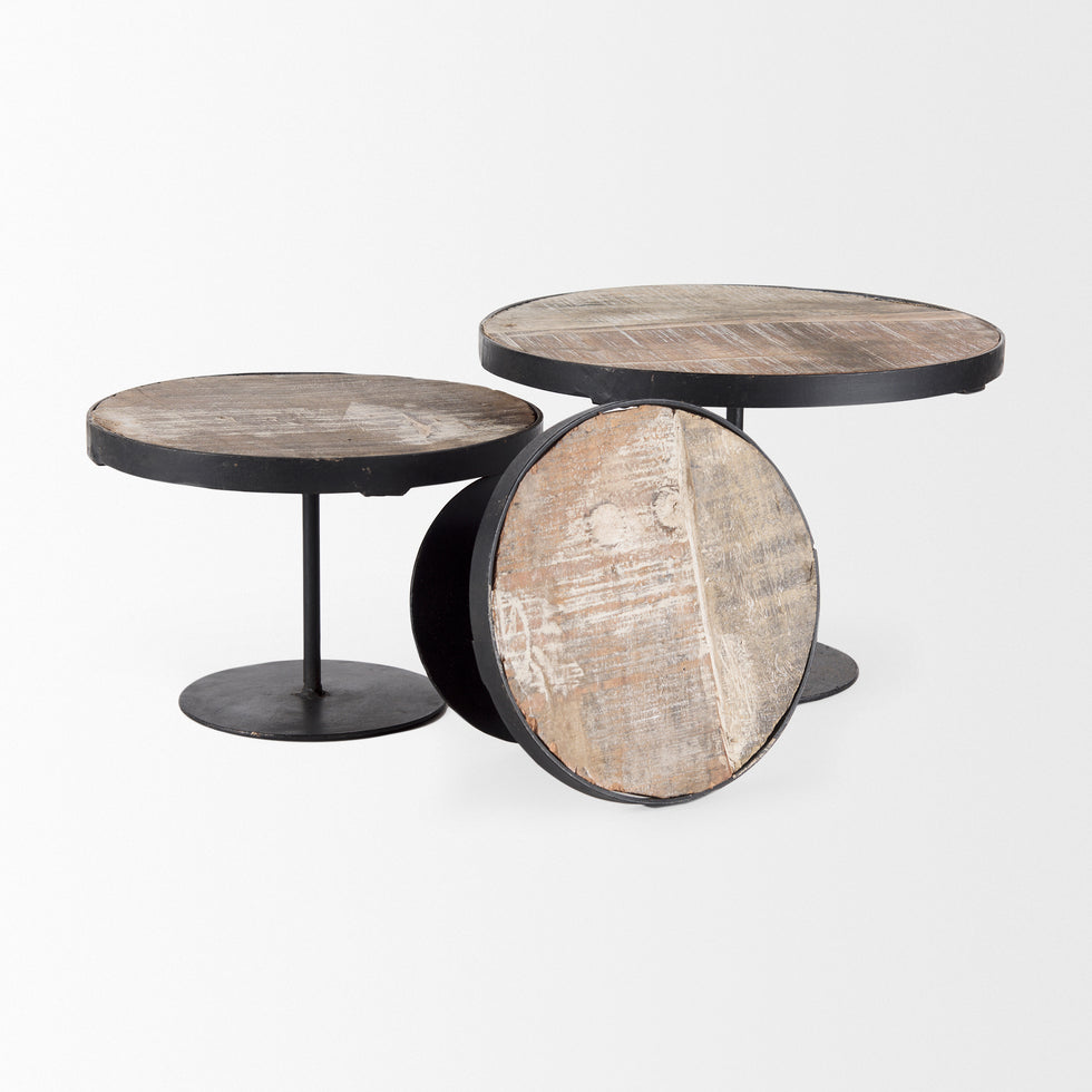 Mercana - Lorenz Display Stand in Black/Brown, Solid Wood