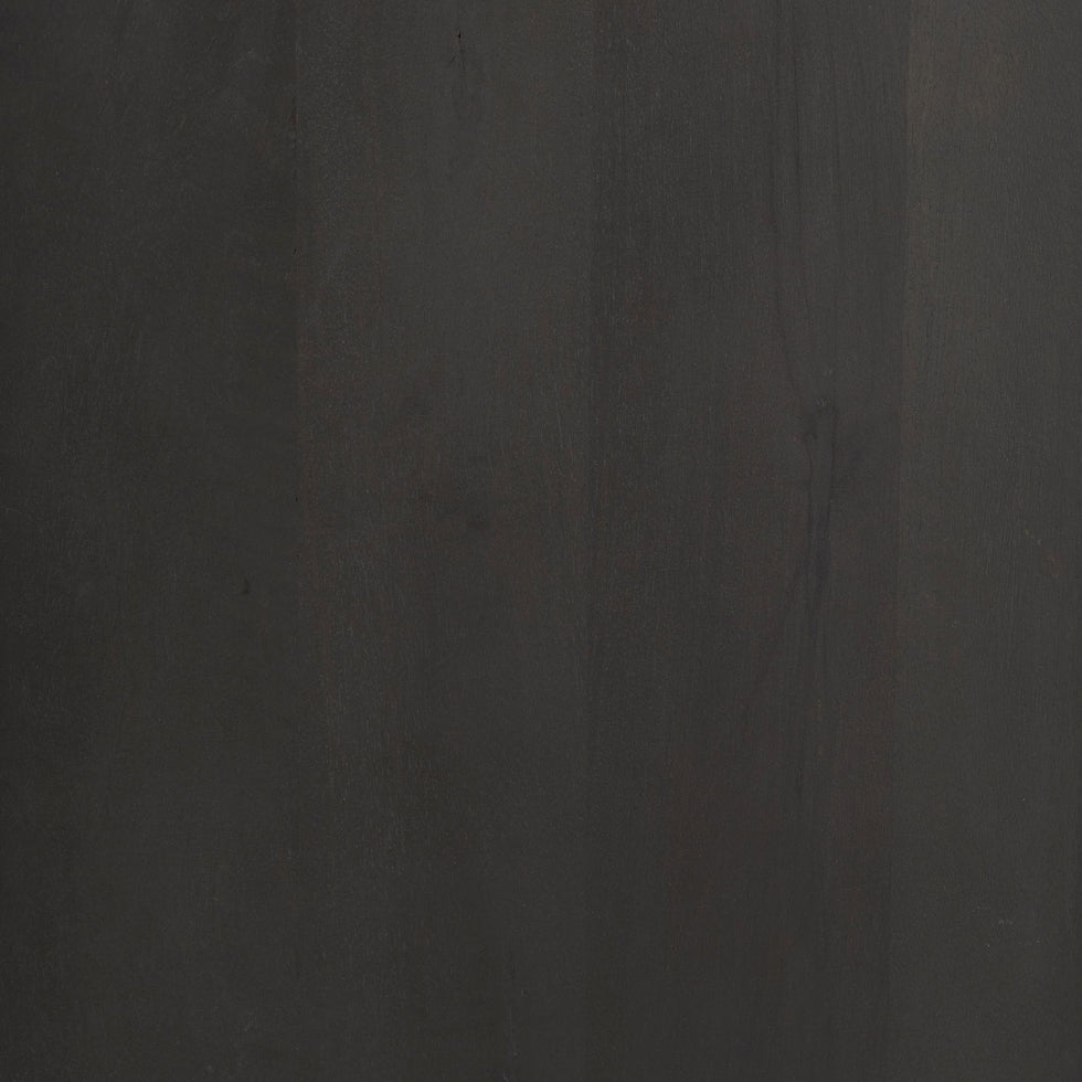 Mercana - Divina Black-Brown Wood with White Marble Top and Black Metal Base Accent Cabinet