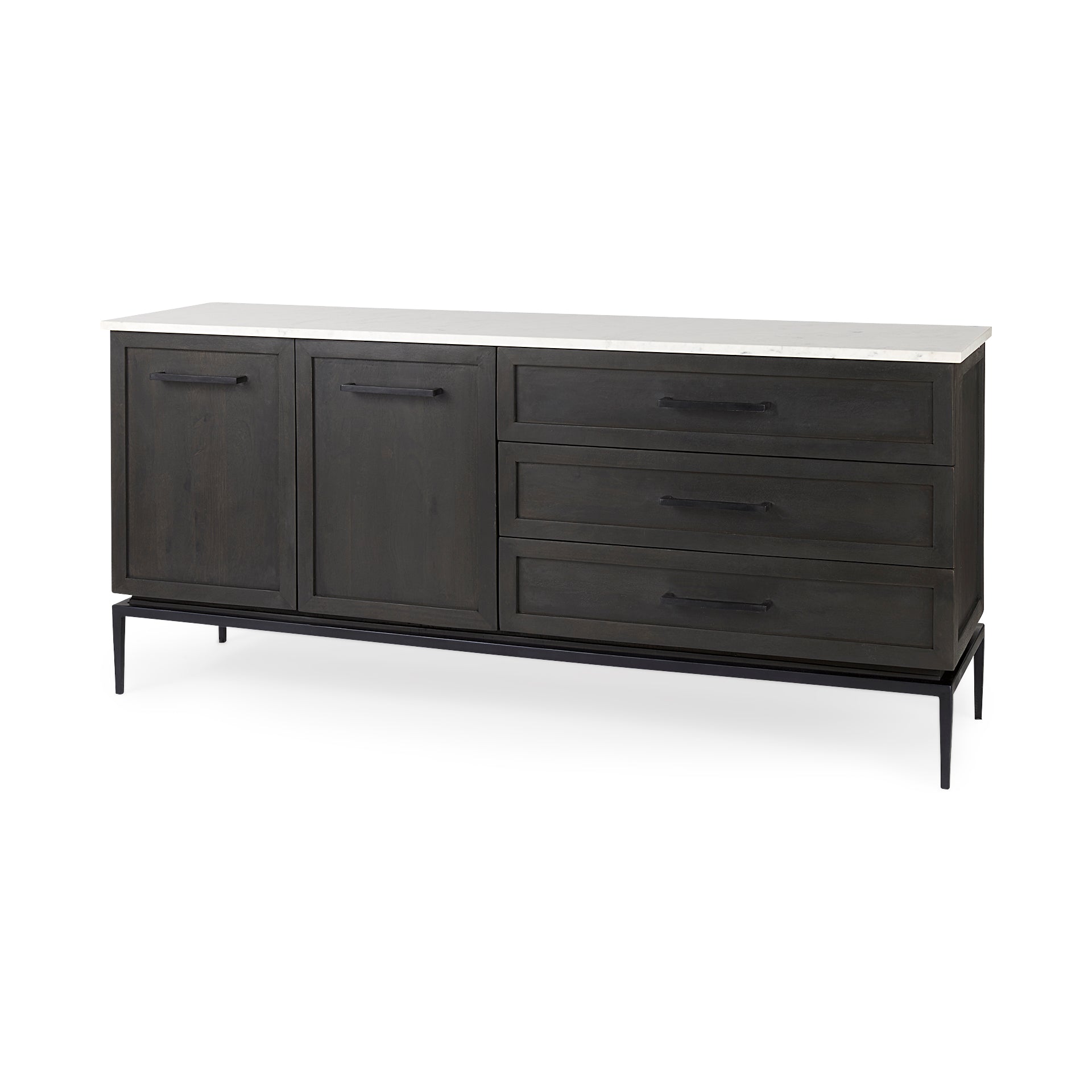 Mercana - Divina Sideboard in Black, Solid Wood