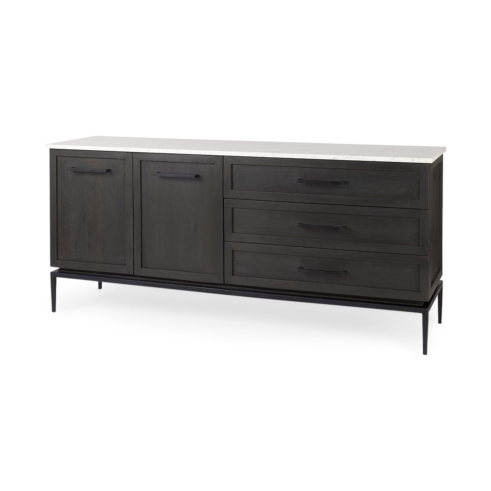 Mercana - Divina Sideboard in Black, Solid Wood