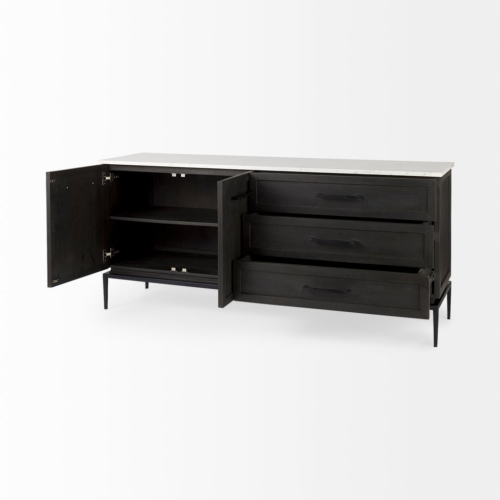 Mercana - Divina Sideboard in Black, Solid Wood