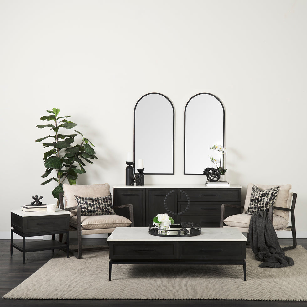 Mercana - Divina Sideboard in Black, Solid Wood