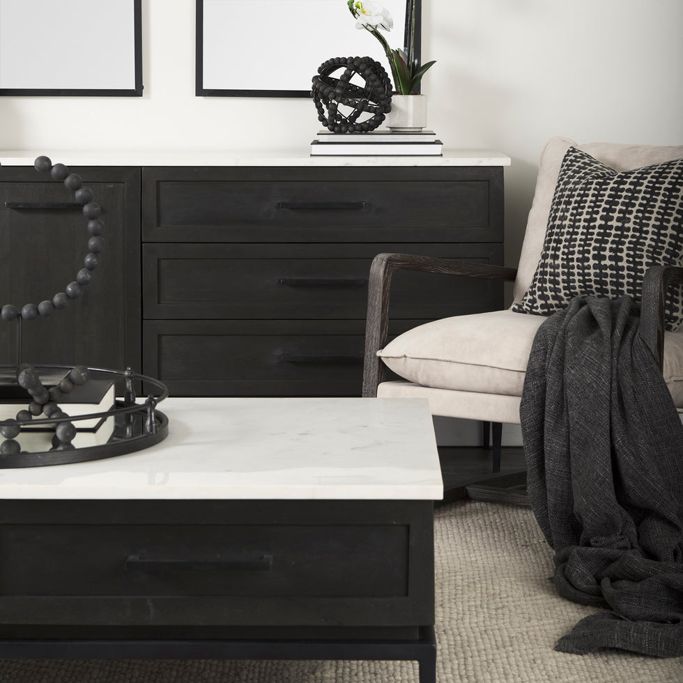 Mercana - Divina Sideboard in Black, Solid Wood