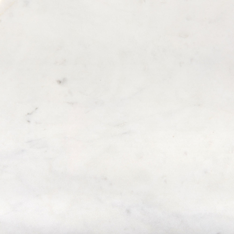 Mercana - Austen Round White Marble Top with Black Metal Frame Side Table