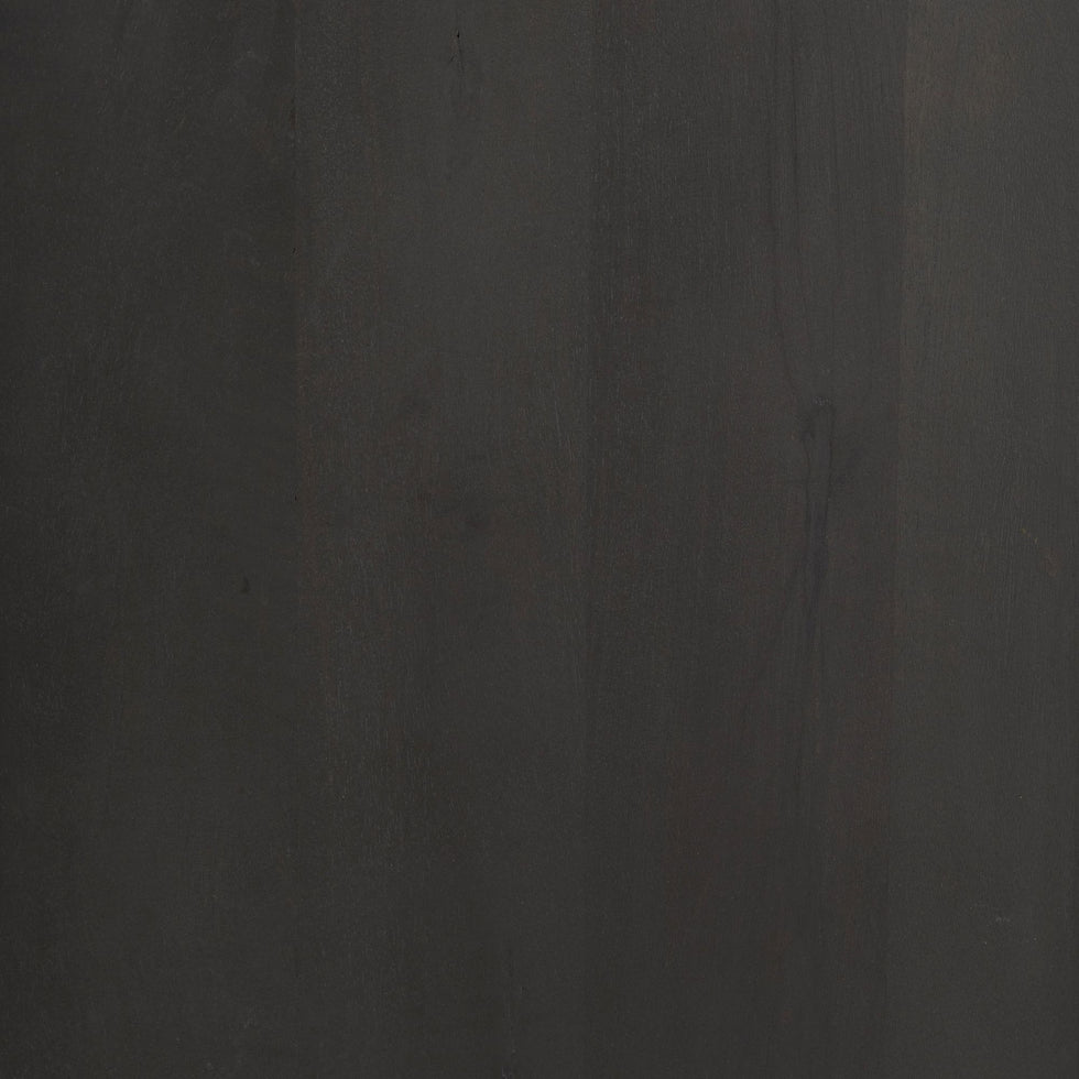 Mercana - Divina Black-Brown Wood with White Marble Top and Black Metal Base Side Table