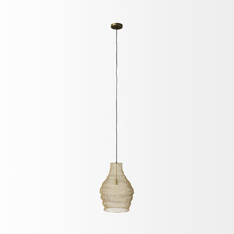 Mercana - Halycon Gold Mesh and Iron Pendant Light