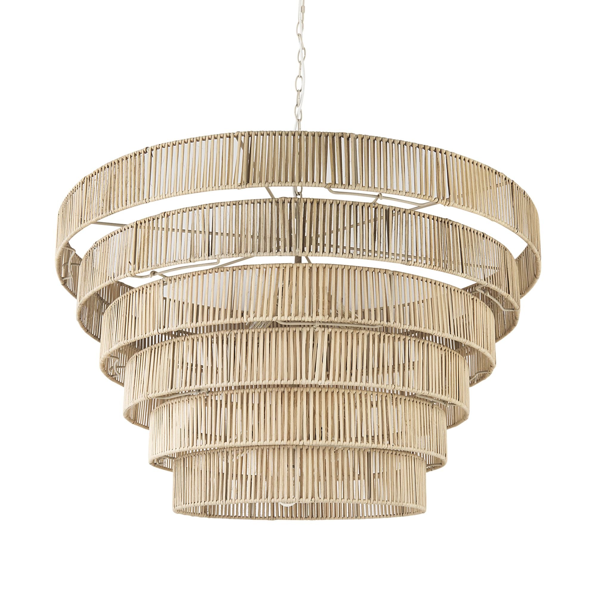 Mercana - Marimba Natural Cane 6 Tier Chandelier