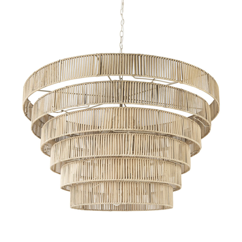 Mercana - Marimba Natural Cane 6 Tier Chandelier