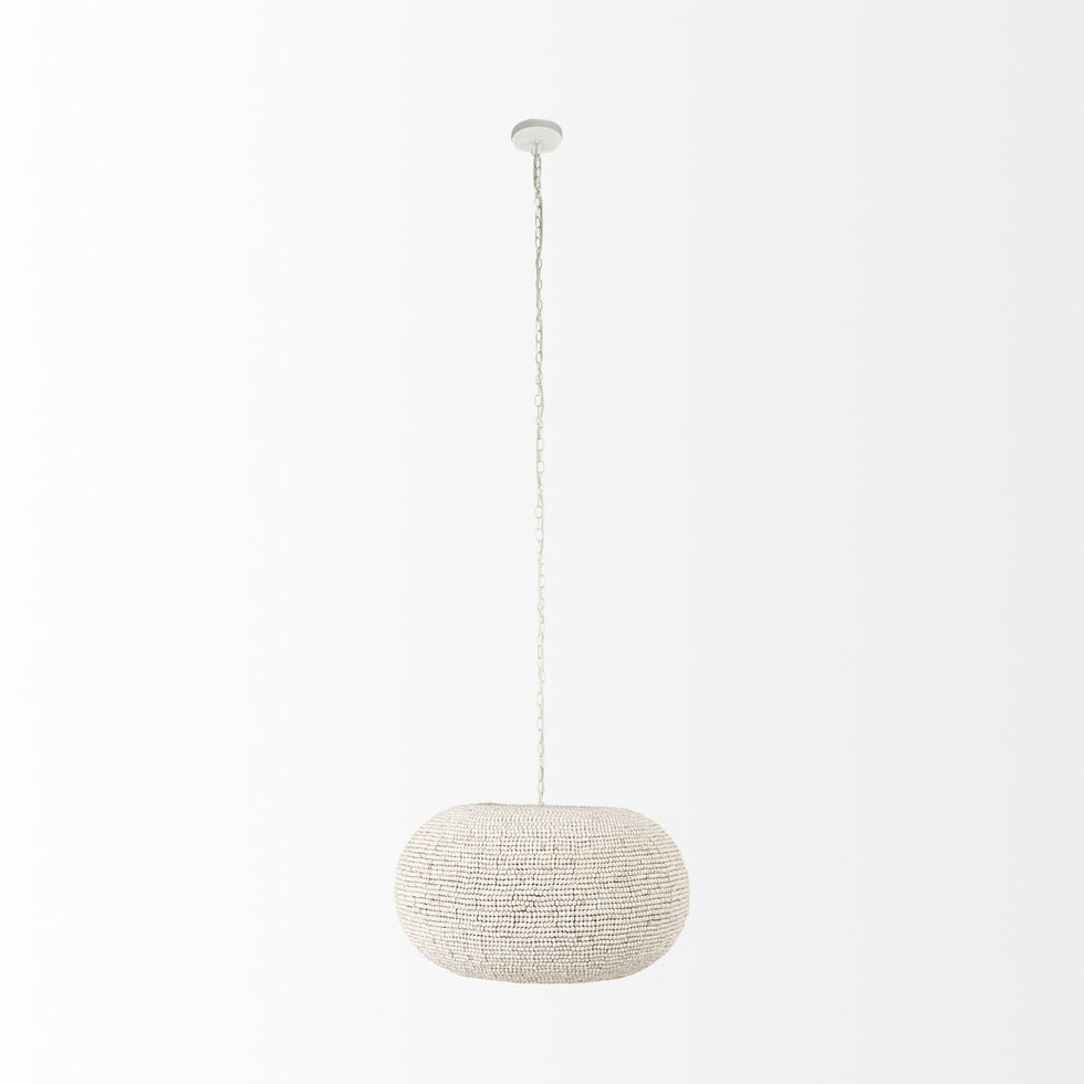 Mercana - Theta White-Washed Beaded Chandelier