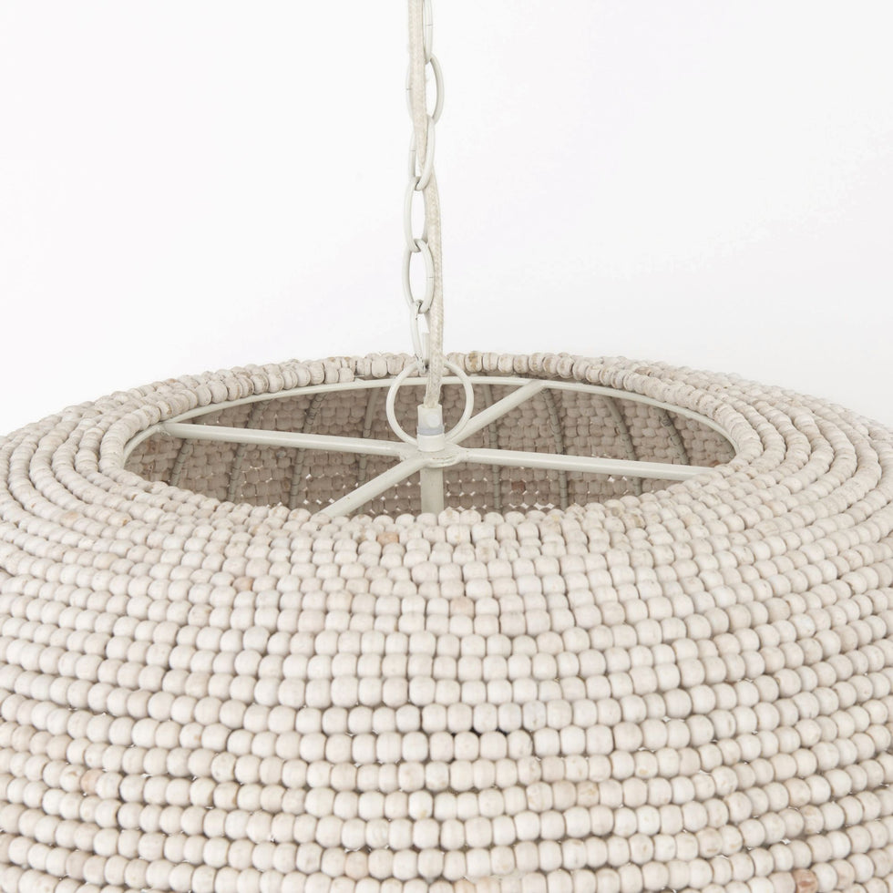 Mercana - Theta White-Washed Beaded Chandelier