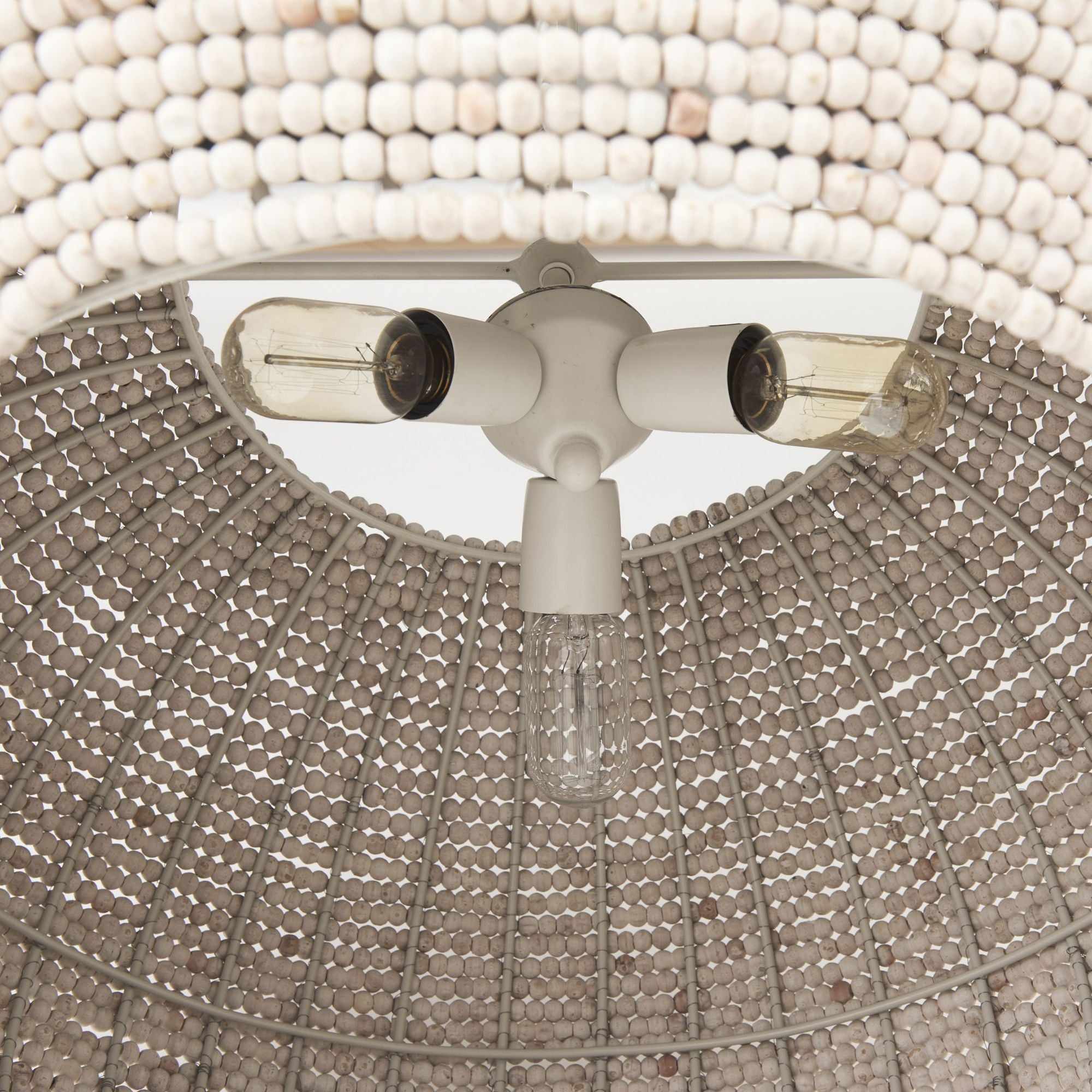Mercana - Theta White-Washed Beaded Chandelier