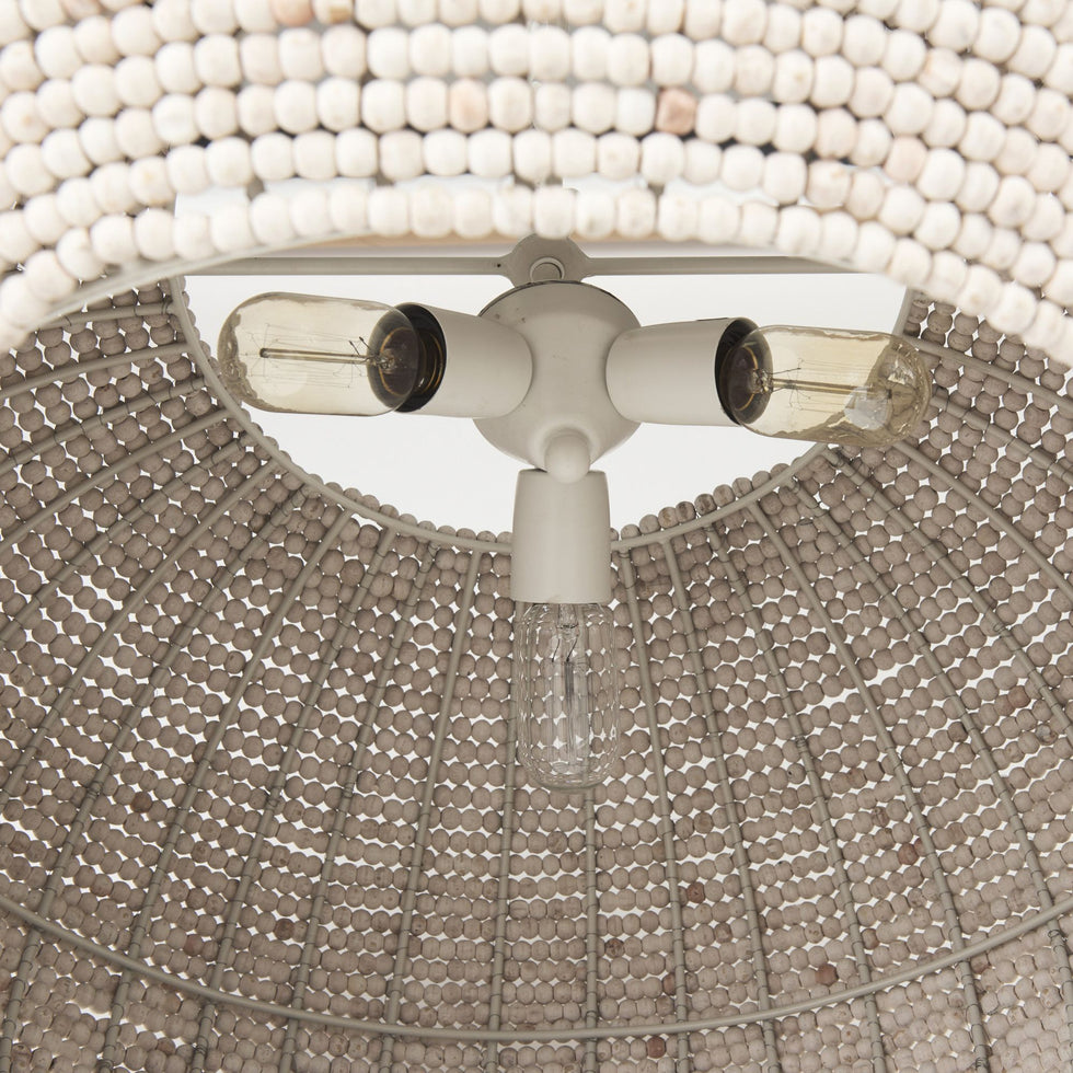 Mercana - Theta White-Washed Beaded Chandelier