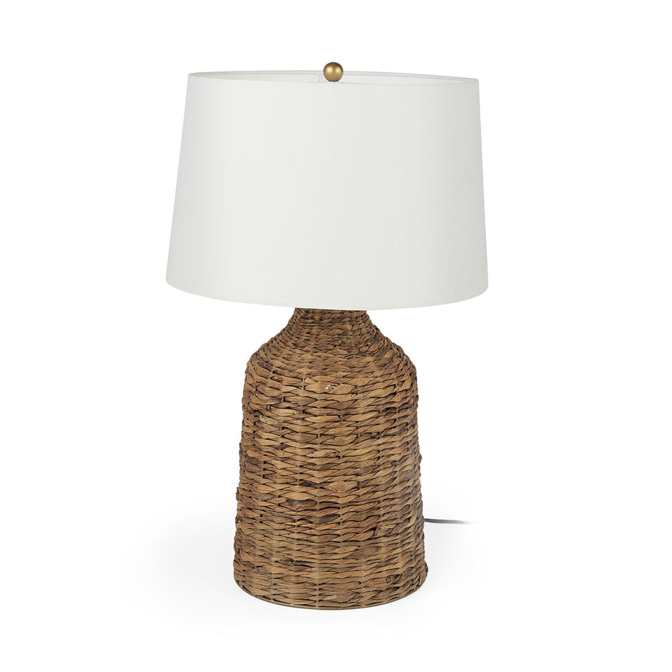 Mercana - Campanile Brown Wicker Table Lamp
