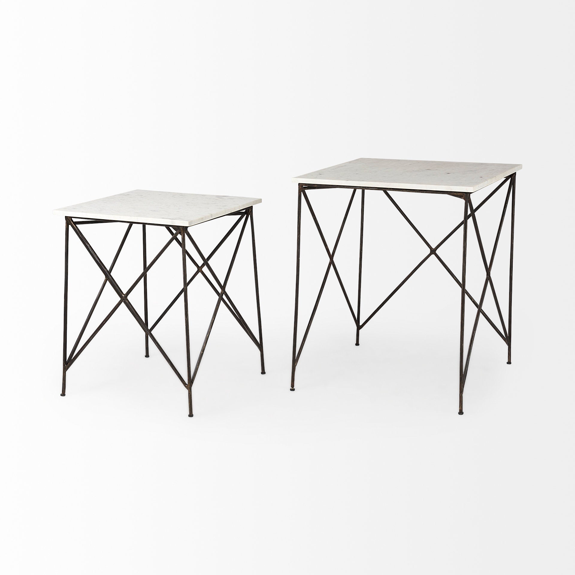 Mercana - Lorlei End Table in White, Stone