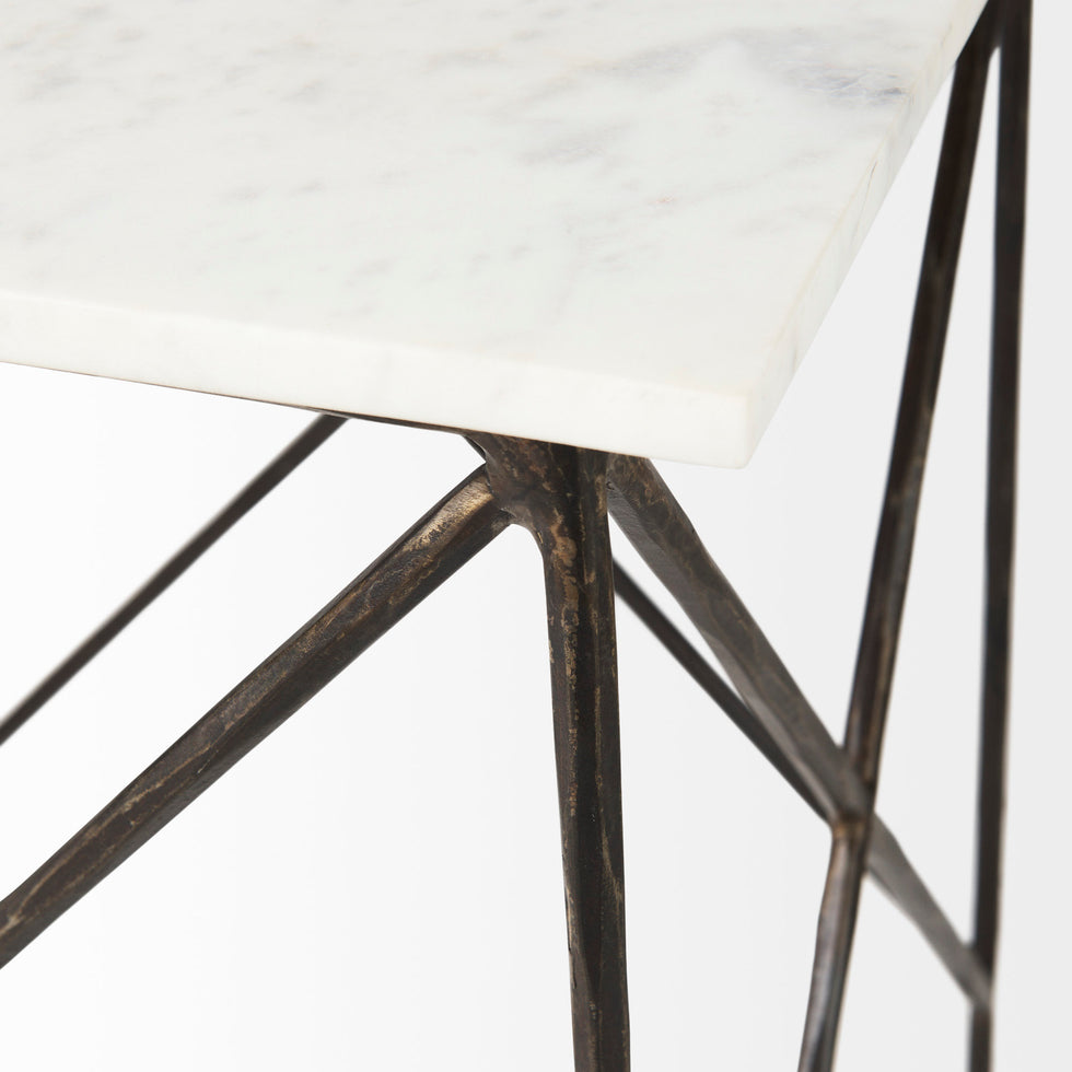 Mercana - Lorlei End Table in White, Stone