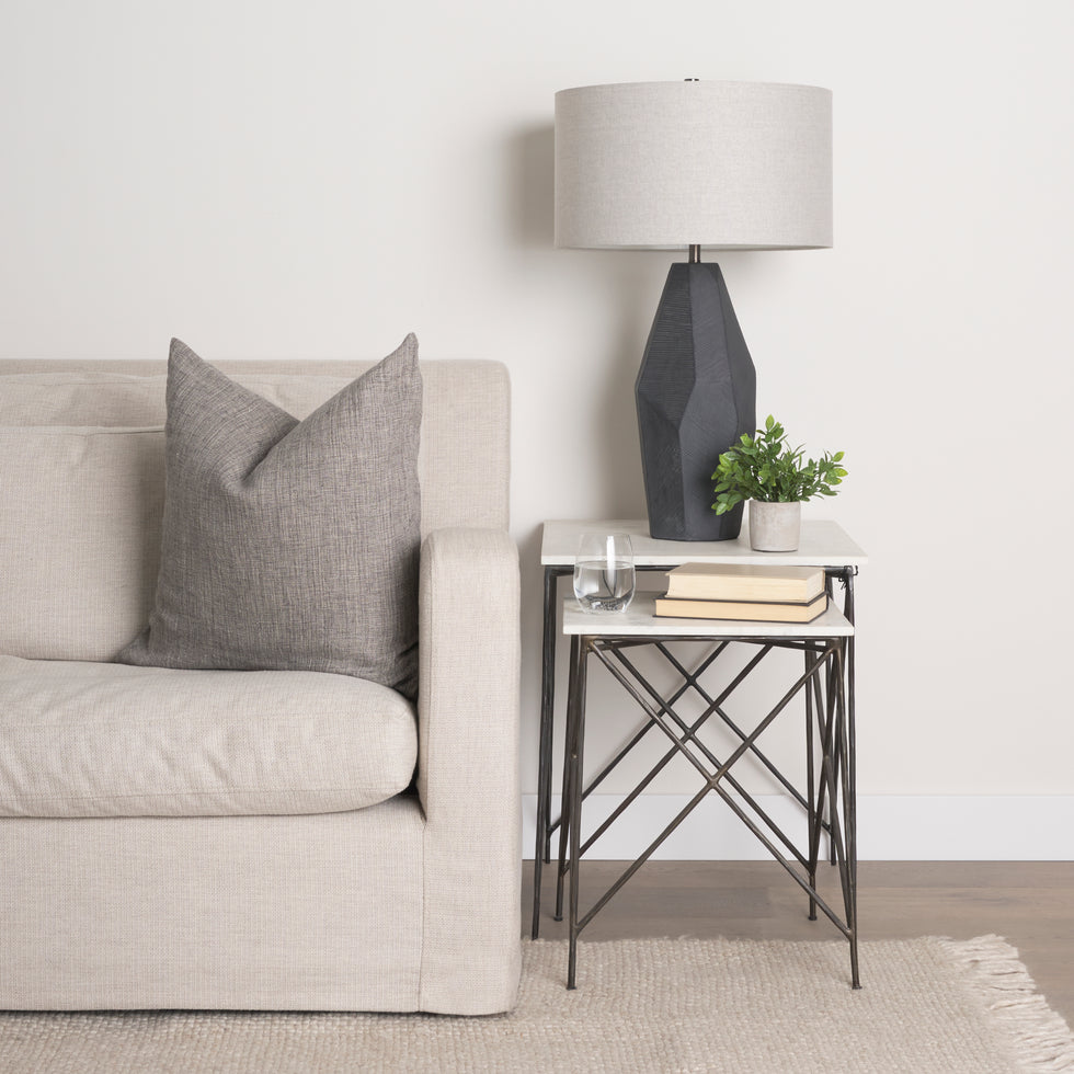 Mercana - Lorlei End Table in White, Stone
