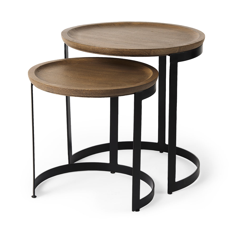Mercana - Aisley Accent Table in Brown, Solid Wood