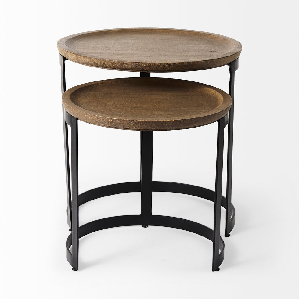 Mercana - Aisley Accent Table in Brown, Solid Wood