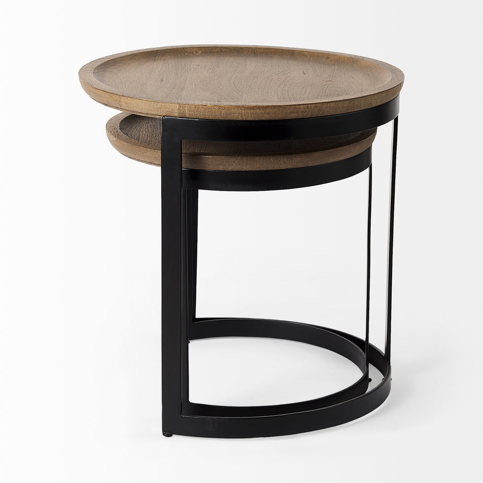 Mercana - Aisley Accent Table in Brown, Solid Wood