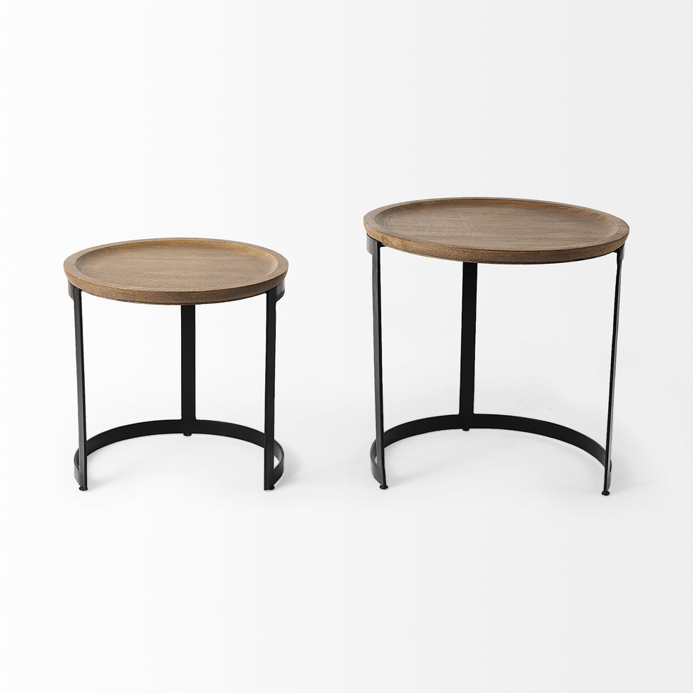 Mercana - Aisley Accent Table in Brown, Solid Wood