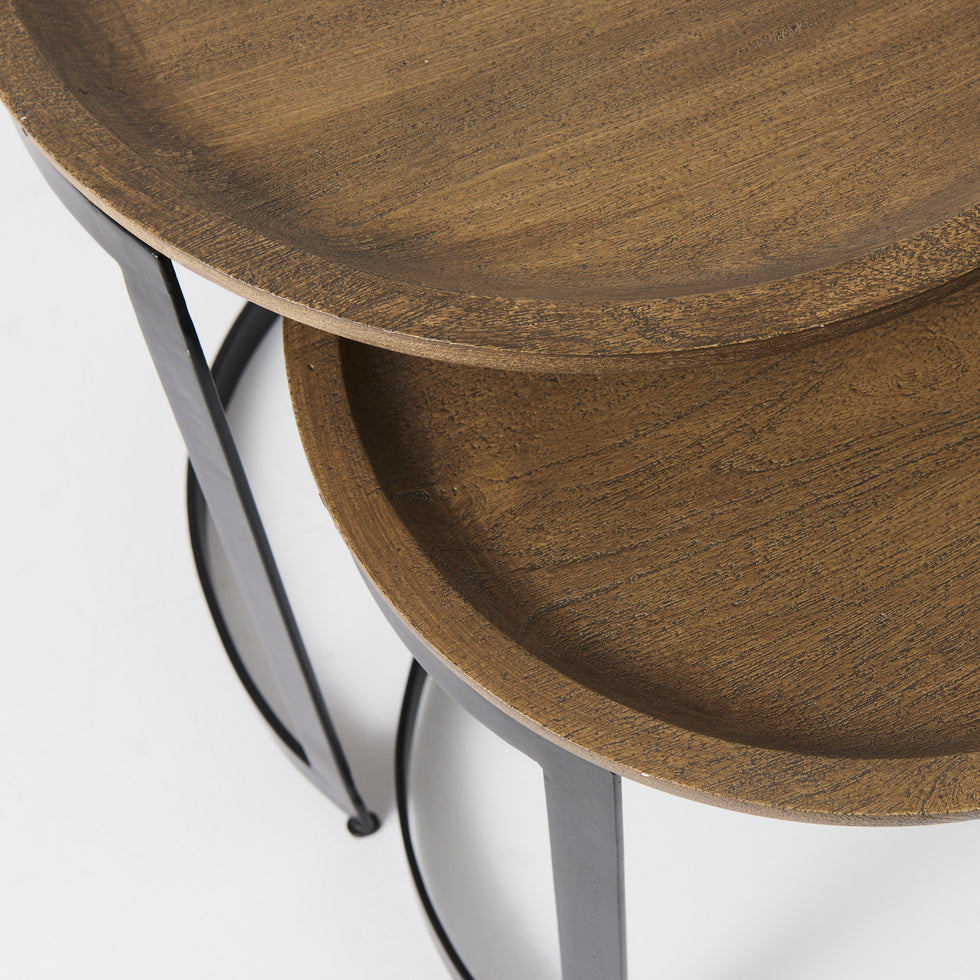 Mercana - Aisley Accent Table in Brown, Solid Wood