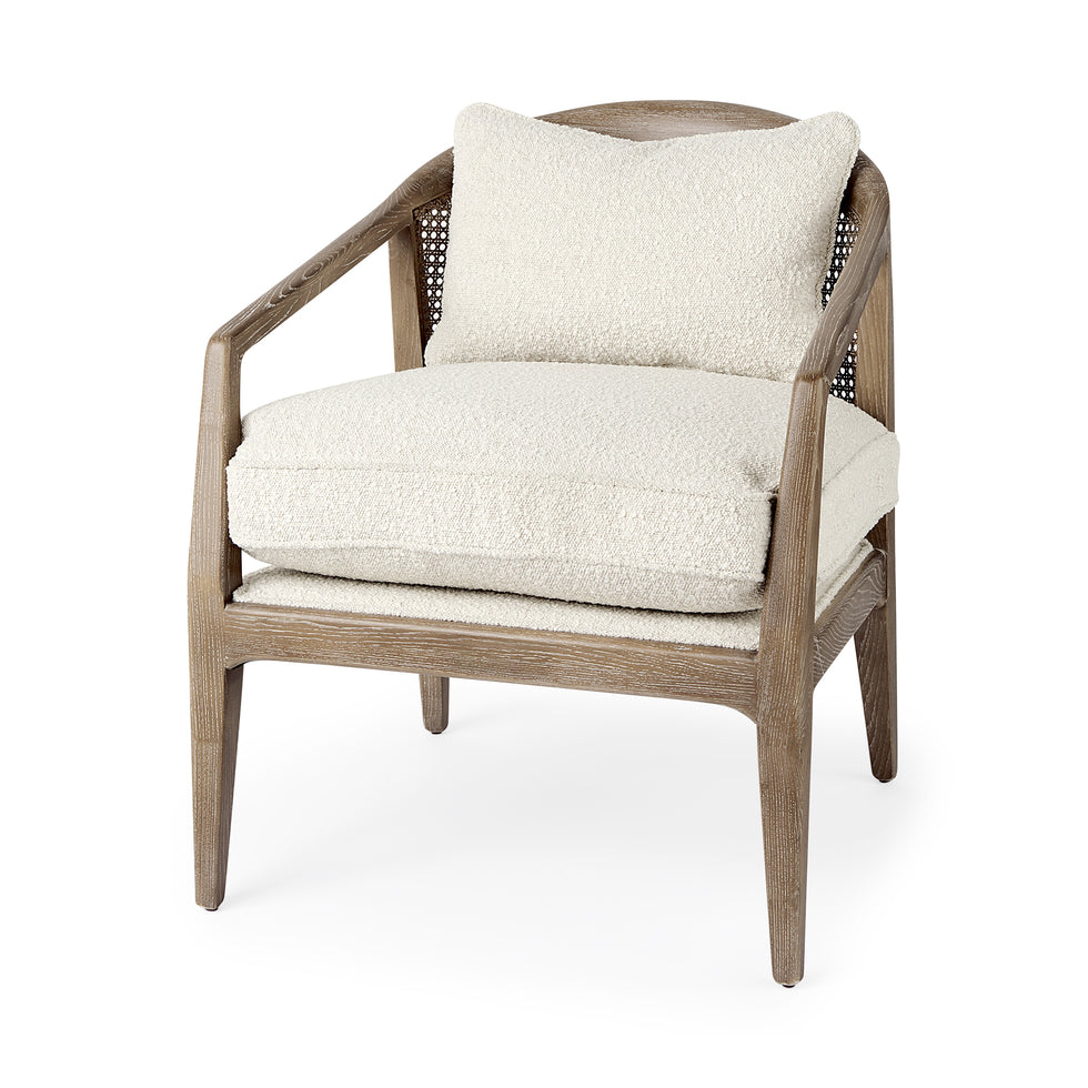 Mercana - Landon Upholstered Accent Chair in Cream, Fabric