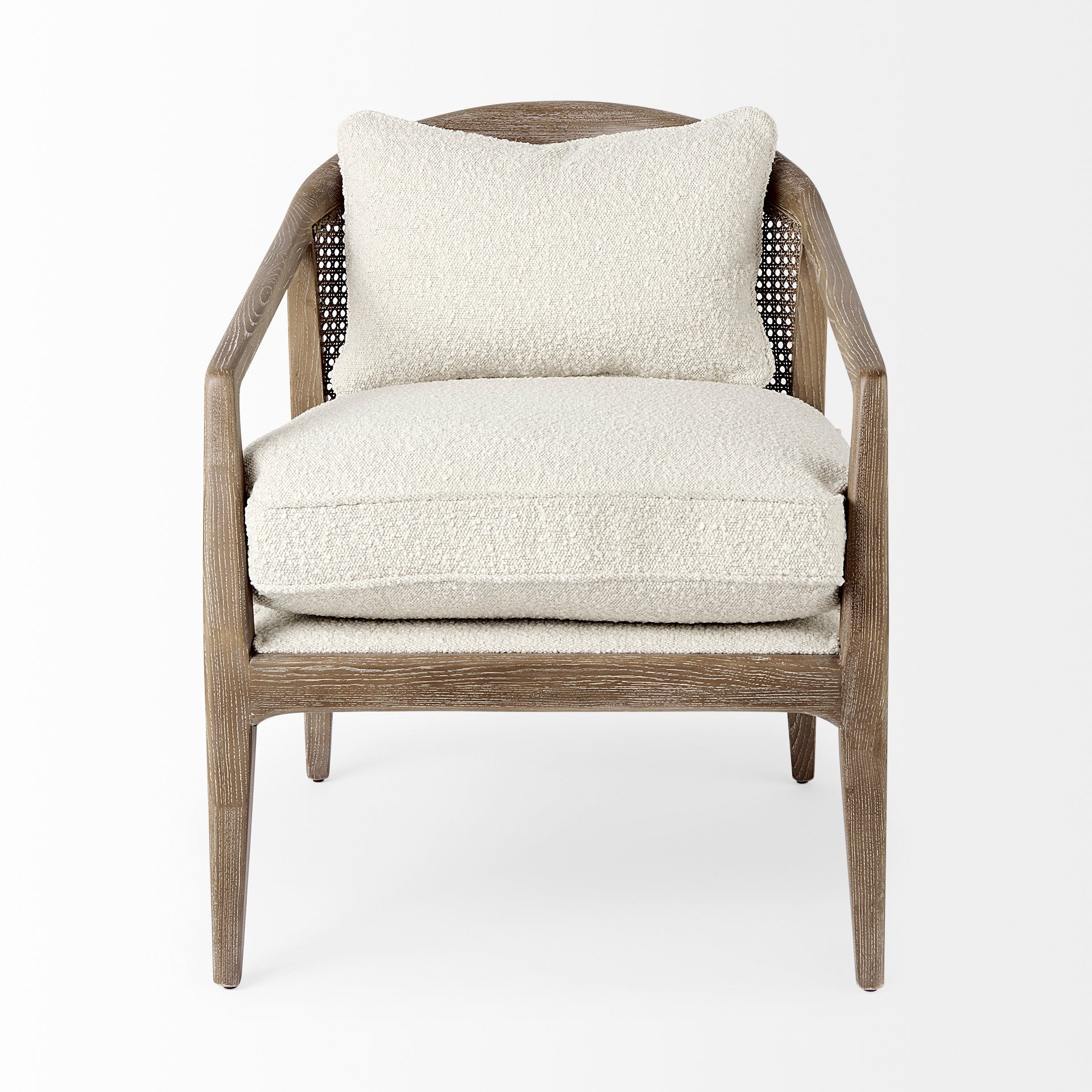 Mercana - Landon Upholstered Accent Chair in Cream, Fabric