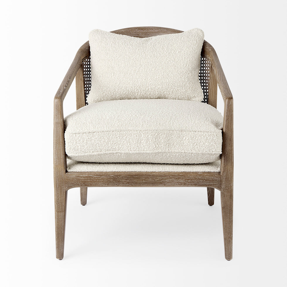 Mercana - Landon Upholstered Accent Chair in Cream, Fabric