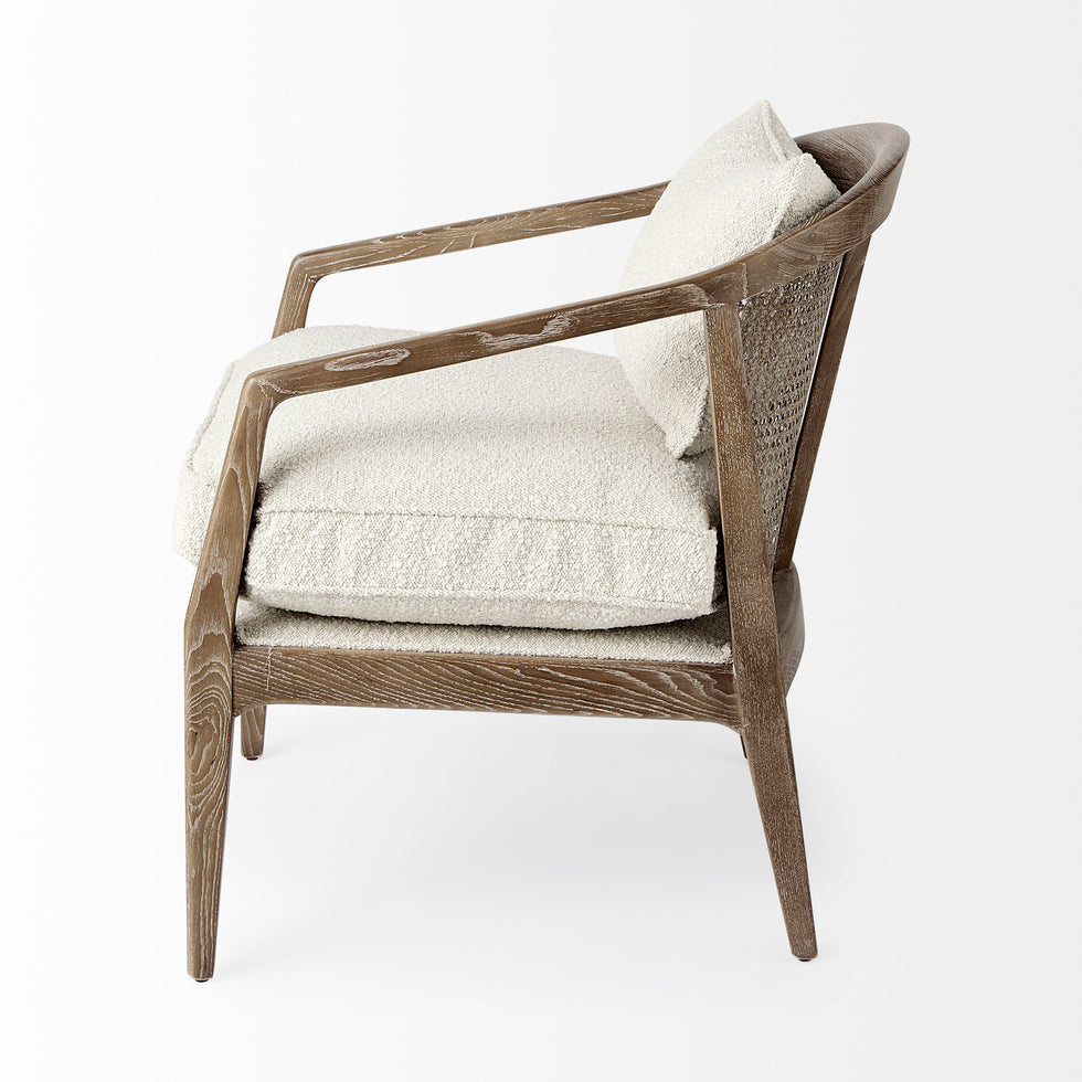 Mercana - Landon Upholstered Accent Chair in Cream, Fabric