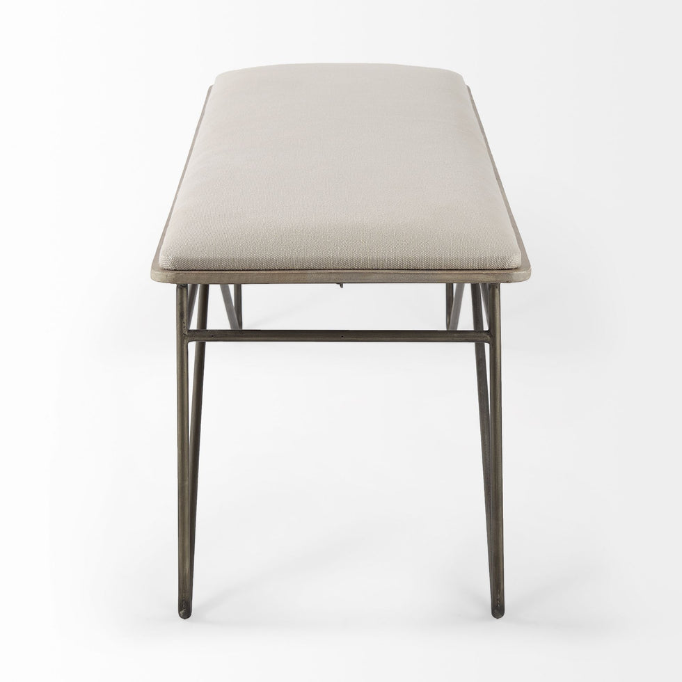 Mercana - Camille Bench with Metal Frame in Cream