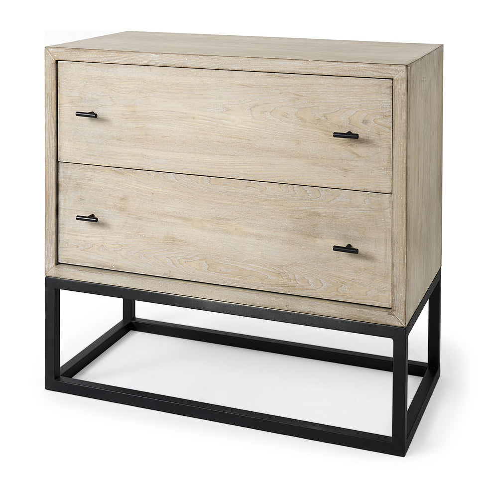 Mercana - Ciara Beige Fir Veneer 2 Drawer Accent Cabinet