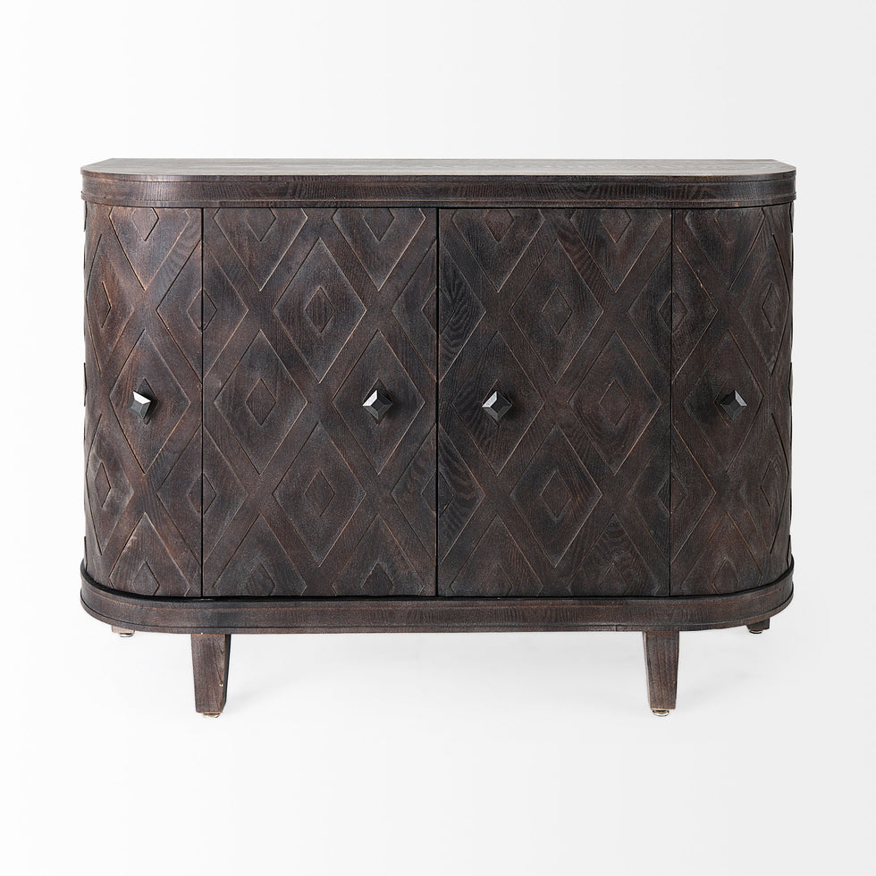 Mercana - Lennon Accent Cabinet in Brown, Solid + Manufactured Wood