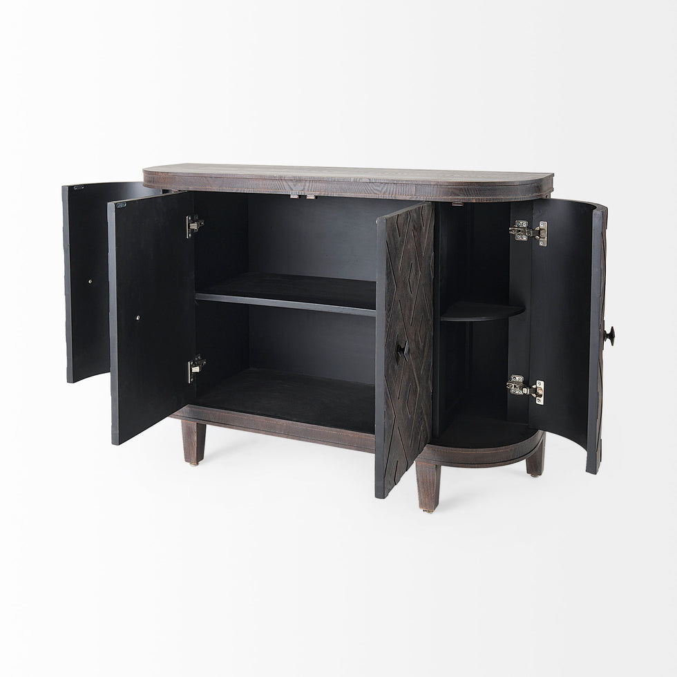 Mercana - Lennon Accent Cabinet in Brown, Solid + Manufactured Wood