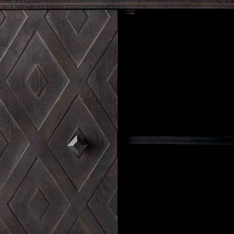 Mercana - Lennon Accent Cabinet in Brown, Solid + Manufactured Wood