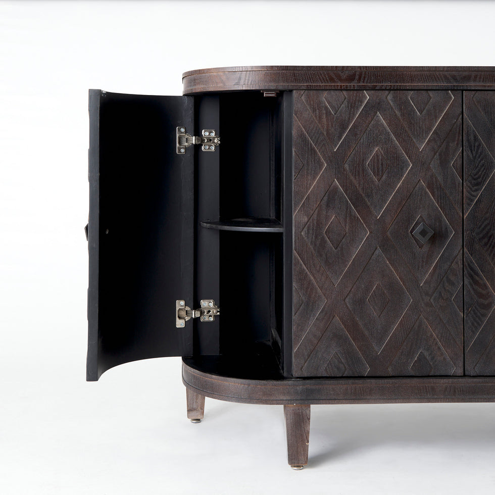 Mercana - Lennon Accent Cabinet in Brown, Solid + Manufactured Wood